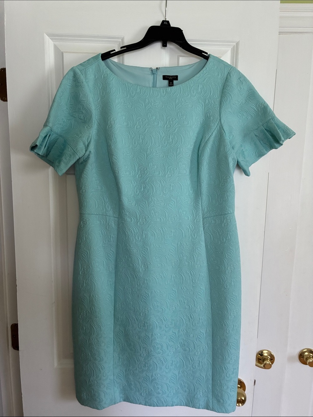 Talbots Light Aqua Textured Midi Dress